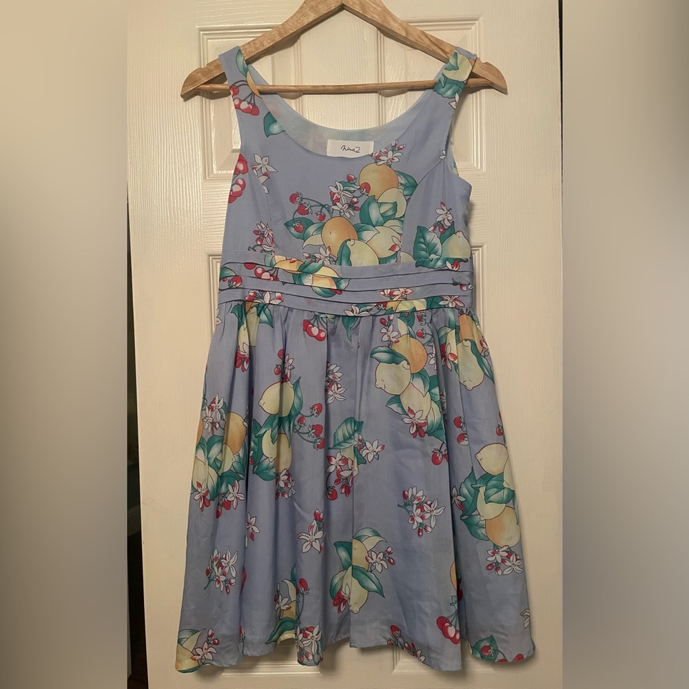 Vintage-Inspired Lemon & Cherry Floral Sundress